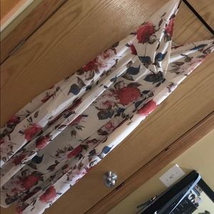 Cream ankle length floral dress